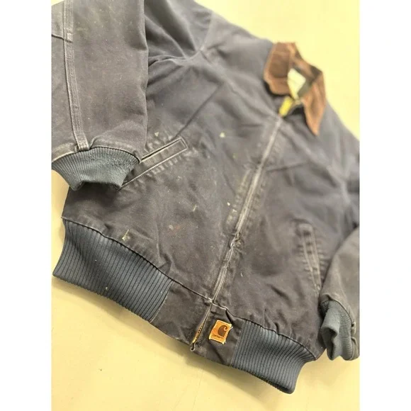 Carhartt J14 MDT Blue Men's L Y2K 2000s Work Jacket Faded Distressed Santa Fe - Picture 2 of 9